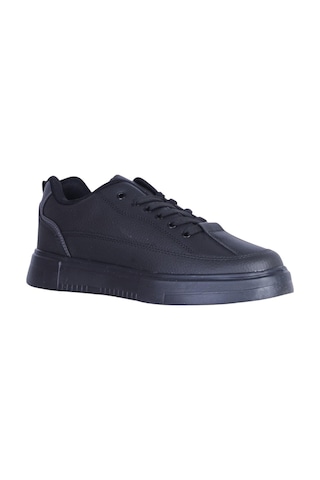 Luttoon Prt-4302 Siyah Cilt Erkek Sneaker Ayakkabı Siyah