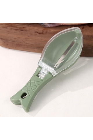 Yeşil Vıshua Manuel Balık Pulu Planya Ev Balık Pulu Eliminator Profesyonel Balık Pulu Eliminator Mutfak Balık Öldürme Aracı Kapaklı Kazıyıcı