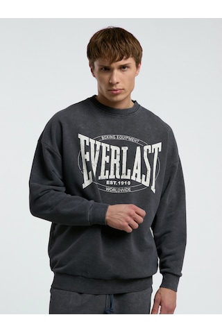 Everlast Authentic Boxing Oversize Antrasit Erkek Sweatshirt Antrasit
