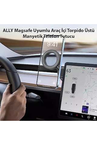 Ally Magsafe Uyumlu Araç İçi Torpido Üstü Manyetik Telefon Tutucu
