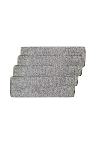 Spin Mop Mikrofiber Tablet Mop Yedek Bezi 4 Adet Gri 12 x 33 CM
