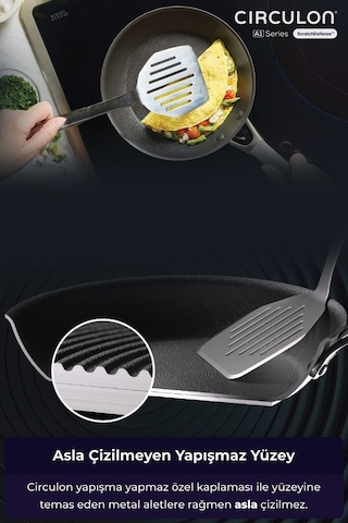 Circulon 22 Cm Kızartma Tavası Gri - Siyah