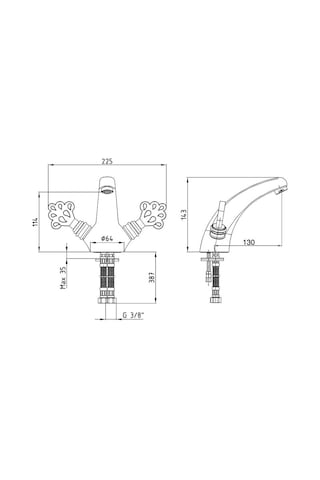 Eca Osmanlı Eskitme Lavabo Bataryası 102208002