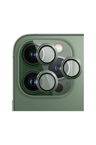 Safeus Safir Temperli Kamera Lens Koruyucu Apple Uyumlu iPhone 13 Pro Max Ve İle Yeşil