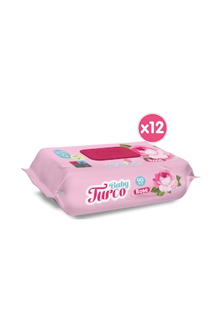 Baby Turco Gül Kokulu Islak Bebek Havlusu 12 X 90 Adet
