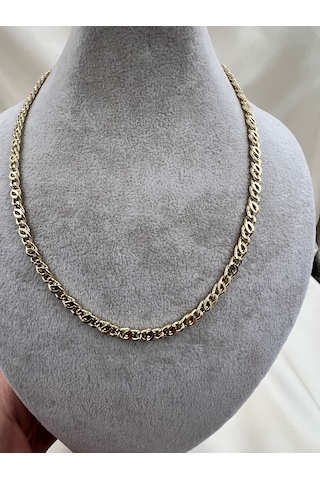 Xupıng Kaplangözü Model Zincir Kolye Altın - Beyaz