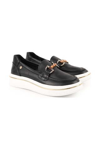 Mamma Mia Mammamia Kadın Hakiki Deri Comfort Sneaker Kalın Taban Bağcıklı Günlük Ayakkabı Siyah