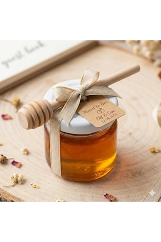 10'lu Paket 8 Cm Mini Ahşap Bal Kaşığı - Hediyelik Bal Çubuğu, Nişan, Düğün, Nikah Şekeri Ve Bebek Mevlüdü İçin Süsleme Kaşığı - Doğal Ahşap Küçük Bal Karıştırıcı Ve Sunum Aksesuarı