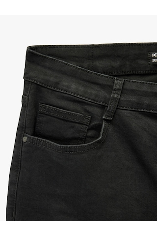 Koton Normal Bel Pamuklu Cepli Super Skinny Fit Jean Pantolon Siyah 6sam40074nd Siyah