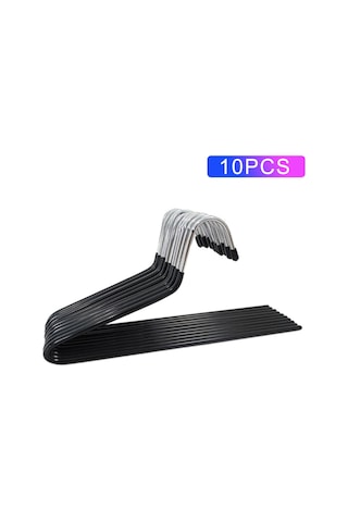 Cbtx 10 Adet 29 Cm Z Şekilli Pantolon Askısı Kaz Elbise Kaymaz Depolama Rafları Ters-siyah Siyah