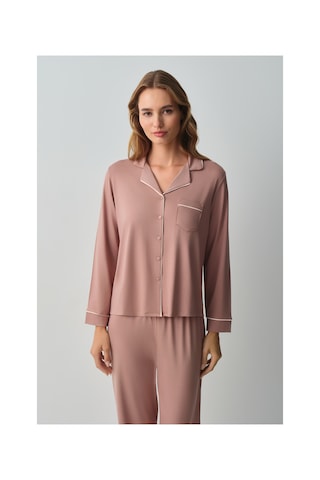 Suwen Misty Gömlek Yaka Pijama Takımı Wsh105100591268 Cappuccino