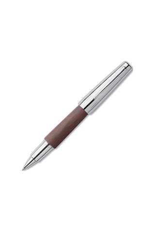 Faber Castell Faber-castell E-motion Krom / Ahşap Roller Kalem Koyu Kahverengi 148215 Kahverengi