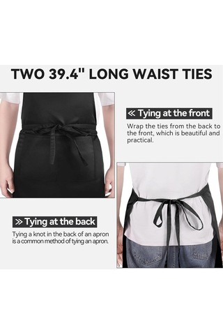 Fastbuy Ekstra Büyük Erkek Şef Önlüğü Seti, Siyah, Ayarlanabilir, Uzun Kollu Diğer