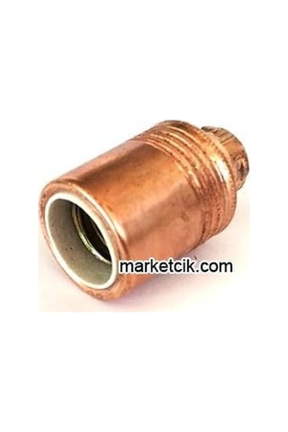 Marketcik Dekoratif E14 Düz Bakır Metal Duy
