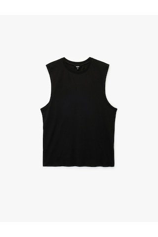 Koton Regular Fit Kolsuz Bisiklet Yaka Pamuklu Basic Atlet Siyah 6sam30002mk Siyah