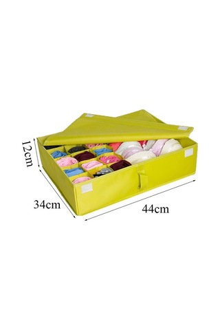 Sones Oxford Kumaş İç Çamaşırı Çorap Çeşitleri Kapaklı Saklama Kutusu Siyah