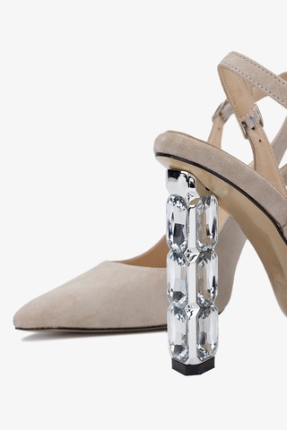 Valmenti Livio Kadın Bej Süet Hakiki Deri Topuklu Ayakkabı 22 3134 Bn Ayk Y24 Bej