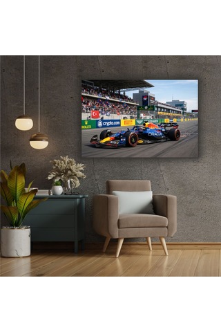 Formula 1 Motors Temalı Dekoratif Cam Tablo -26