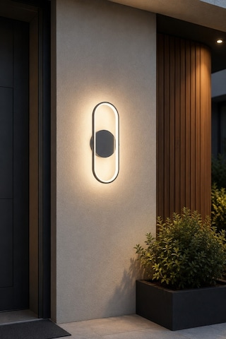 Zzez Aplik Modern Tasarım Gri Renk - Gün Işığı Ledli Banyo - Mutfak - Salon Led Duvar Aplik