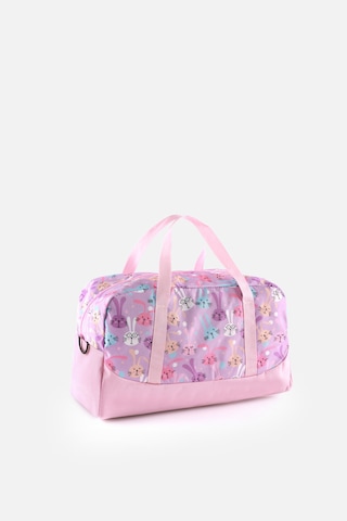 İcone Bag Baskılı Spor Çanta, Cepli Spor Çanta, Fermuarlı Detaylı Çocuk Spor Çanta, Açık Pembe