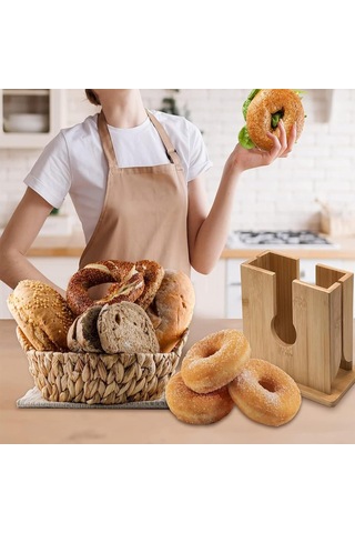 Ahşap Simit Dilimleyici, Ev Yapımı Ekmek Mutfak Pişirme Aracı Kompakt Tasarım İçin Ekmek Dilimleme Kılavuzu Ahşap