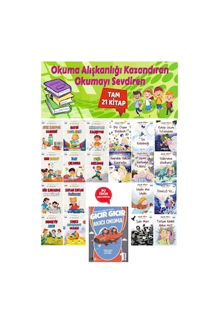 1. Sınıf Okuma Alışkanlığı Kazandıran Okumayı Sevdiren Renkli Resimli Hikayeler Seti 3 + Akıcı Okuma