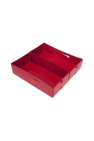 Çekmece İçi Düzenleyici 2 Adet Kutu Kırmızı 30x15x7cm