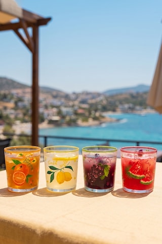 Juicy Meyve Desenli 4'lü Su Bardağı Seti 380 Cc Çok Renkli