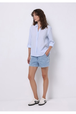 Colin's Colins Regular Fit Shirt Neck Çizgili Kadın Mavi Roll-up Gömlek Cl1074640 Q1.v1 Ble Mavi