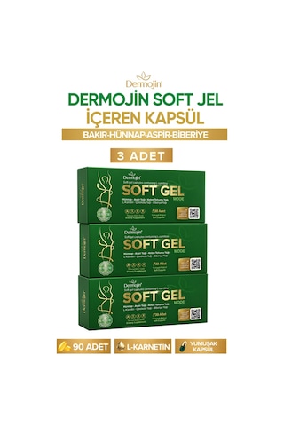 Dermojin Hünnap Bitkisel Karışım Yağlar Içeren Takviye Edici 3 x 30 Soft Jel Kapsül