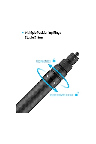 Teltree 3 Metre Uzunlukta Ayarlanabilir Karbon Fiber Selfie Çubuğu, Insta 360 One X/x2/r Ve Aksiyon Kameraları İçin Uyumlu