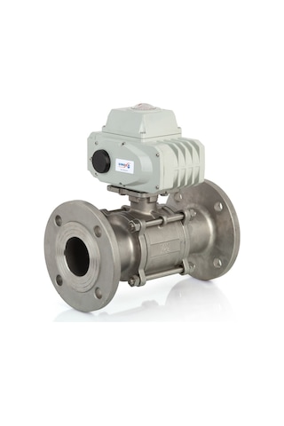 Unox Dn20 - 3/4" 24 V Dc Elektrikli Aktüatörlü Flanşlı Küresel Vana 3 Parçalı