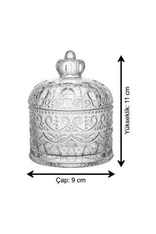 King Cam Kapaklı Yuvarlak Şekerlik Şeffaf