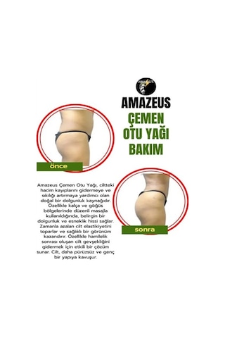 Amazeus Çemen Otu Yağı 3'lü %100 Saf Ve Doğal Dolgunlaştırıcı Etki 3x20 Ml / 2.03 Fl Oz Avantajlı Ürün