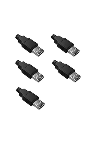 5 Adet Erkek Usb Konnektör 4 Pinli Şarj Kablo Soketi