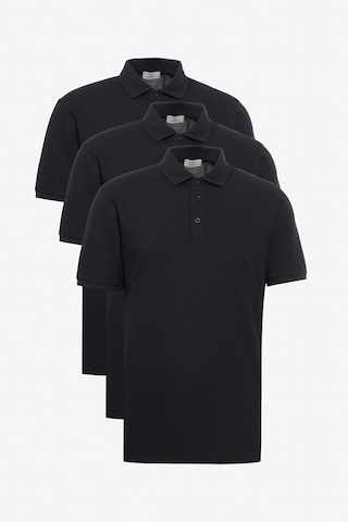 George Henry 3'Lü Çekmeyen Pamuklu Kumaş Slim Fit Dar Kesim Kıvrılmaz Polo Yaka Tişört Paketi Siyah-Siyah