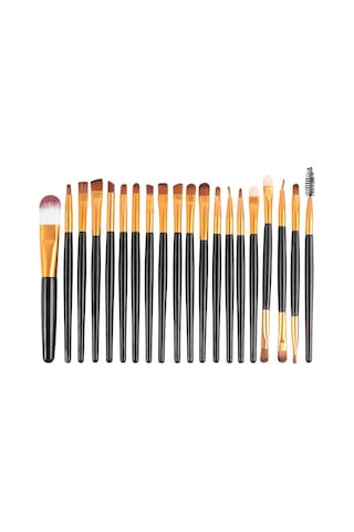 Cbtx Ahşap Saplı Makyaj Fırça Seti Beyaz - Siyah 20'li