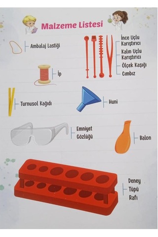 Kimya Deney Setim 1 Paket Eğitici Kimya Seti Okul Fen Bilimleri Deney Seti