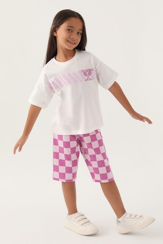 Rolypoly Saint Tropez Pembe Kız Çocuk Kapri Takım 5274-42958 Krem