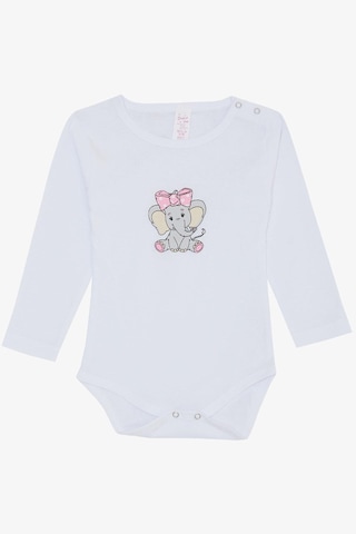 Breeze Kız Bebek Çıtçıtlı Zıbın Body Bandanalı Fil Baskılı 9 Ay-3 Yaş, Beyaz-beyaz Beyaz