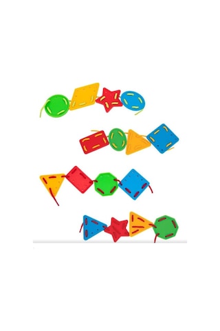 +3 Yaş Şekillerle Aktivite İp Dizme Oyunu (dede Oyuncak)