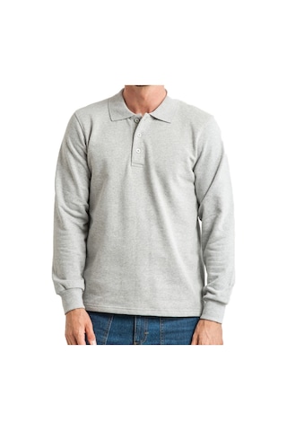 Relaxia Polo Yaka Gri Sweatshirt