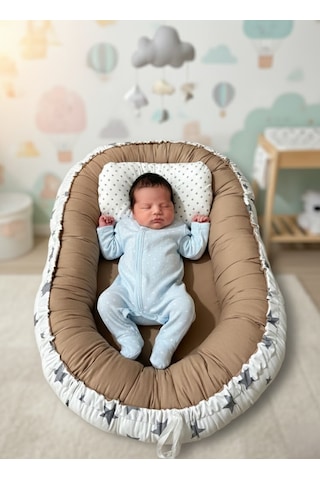Babynest Yer Yatağı Yıldızlı Kahve Bebeciden