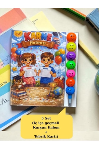 Karne Hediyesi 5 Set Kurşun Kalem Ve Tebrik Kartı