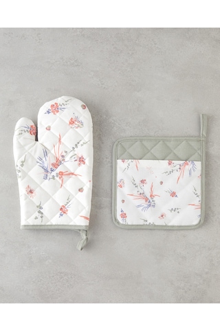 English Home Chimera Polyester 2'li Mutfak Seti 17x30 Cm+20x20 Cm Yeşil Yeşil