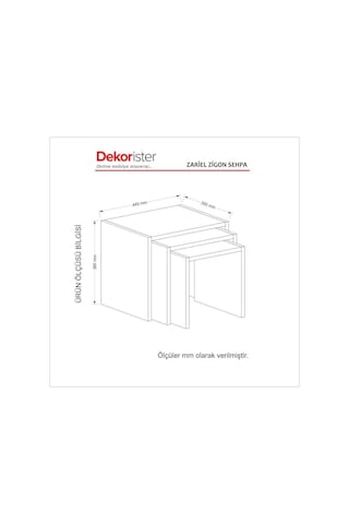 Dekorister Zariel Zigon Sehpa Beyaz