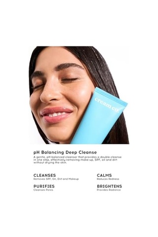 Cream Co. Ph Dengeli Krem Yüz Makyaj Temizleyici, Çift Aşamalı, Yeşil Çay Özü Aloe, Tüm Cilt Tipleri