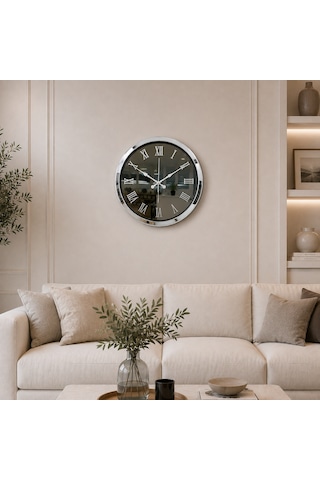 Krom Platinum Aynalı 40 X 40 Cm Duvar Saati