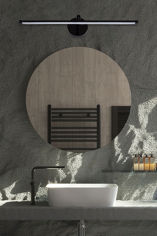 Resim Ayna Aplik 50 cm. Beyaz Siyah