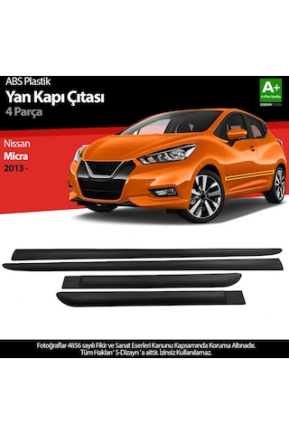S-dizayn Nissan Micra Abs Plastik Yan Kapı Koruma Çıtası 2013 Üzeri A+ Kalite